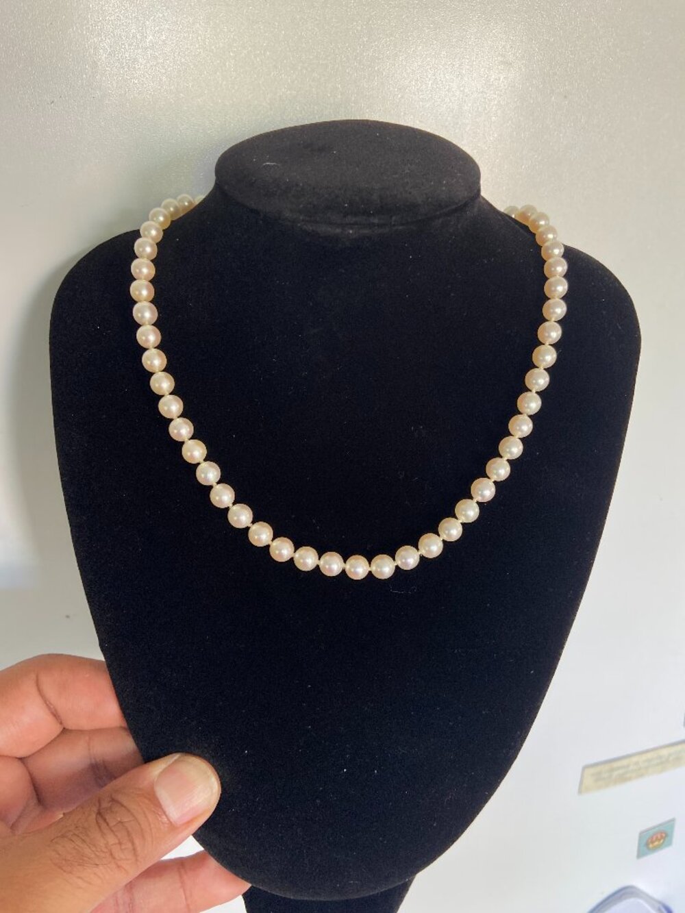 Vintage MIKIMOTO Akoya Pearl Necklace 16.5” 6-6.5mm K14 14K Gold Clasp